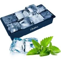 Casativo Eiswürfelform XXL Silikon Eiswürfelform - 8 große Fächer 5x5cm - BPA-frei, (1-tlg), XXL Silikon Eiswürfelform, 8 Eiswürfel, BPA-frei