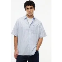 Tommy Jeans Kurzarmhemd POPLIN STRIPE SHIRT Relaxed fit mit Brusttasche