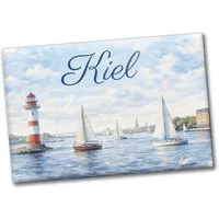 speecheese Magnet Leuchtturm Kiel Souvenir Souvenir Magnet mit Segelbooten