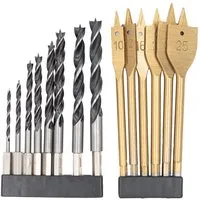 BENSON Holzbohrer Holzbohrer Flachholzbohrer Holzspiralbohrer Flachfräsbohrer 3-25 mm, Flachfräsbohrer, 3-25 mm, Bit, Bohrer