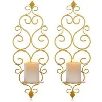 LuxusKollektion Wandkerzenhalter Wandkerzenhalter Wandleuchter Kerzenständer Metall 2er Set, Teelichter