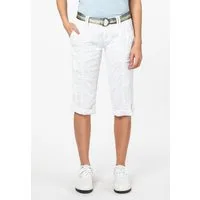 Fresh Made Caprihose Damen Caprihose Sommerhose mit buntem Gürtel Capri kurze Hose Sommerfarben