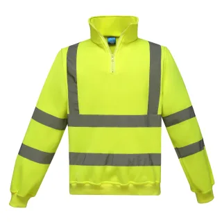 Yoko - Sweatshirt mit kurzem Reißverschluss für Herren/Damen Unisex (Gelb)