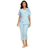 comtessa Schlafanzug Dreamy breeze (Set, 2 tlg., 2-teilig) Damen Pyjama 2-teilig 7/8 Hose Baumwolle große Größen