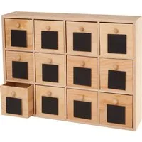 VBS Aufbewahrungsbox Mini-Kommode Tafelfront, 12 Schübe 31,5 cm x 24 cm