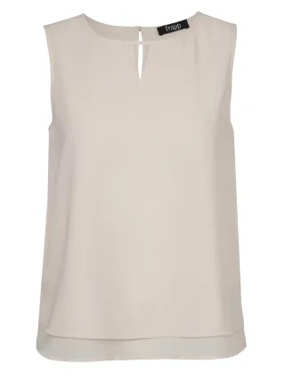 Frapp - Bluse Rundhals ohne Arm butter - Gr. - 50