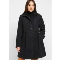 bonprix Wintermantel taillierte Form mit Kellerfalten, Kapuze, 2-Wege-Zipper