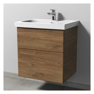 Sanipa 3way Waschtischunterbau zu Geberit iCon Light Waschtisch mit 2 Auszügen, Eiche-Kansas SM57359
