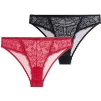 Dorina Brasilslip Perfect Lace (2er Pack) bequem, transparent, mit Schleife, mit Spitze