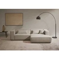 LeGer Home by Lena Gercke Ecksofa PIARA mit Kedernaht, Cord, Leinenoptik o. Strukturstoff, Couch, L-Form, wahlweise Ottomane rechts/links, schwarze Füße, bequemer Sitzkomfort