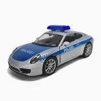 goki Spielzeug-Auto Polizei Porsche, (packung, 1-tlg., set), Rückzugmotor,solide Verarbeitung