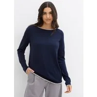 bonprix Strickpullover weiches Material, mit kontrastfarbiger Rollkante