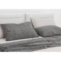 Heckett and Lane Kissenbezüge 2 Stück Zo! Home Cotton Kissenbezüge 40x80 Lino Dark grey dunkelgrau, (2 Stück)