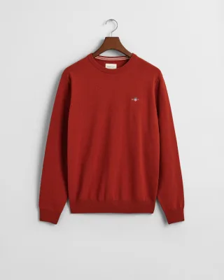 GANT - Superfine Lambswool Rundhalspullover iron red - Gr. - XL