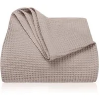 Laynenburg Tagesdecke Waffelpique aus 100% Baumwolle – Baumwolldecke, Kuscheldecke, Wohndecke als Sommerdecke, Bett-Überwurf, Couch-Überwurf, Sofa-Decke