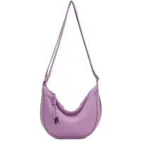 ITALYSHOP24 Schultertasche Damen Tasche Runde Brusttasche MOON Bag CrossBody Crossover Nylon, Umhängetasche Hüfttasche Slingntasche Reise sportlich-modernen Look