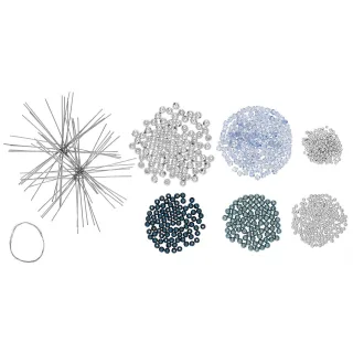 Drahtsterne-Set, blau-silber, 10 Stück