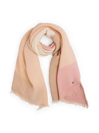 Marc Cain Collections - Plissierter Schal mit feinen Fransen warm taupe new - Gr. - OS
