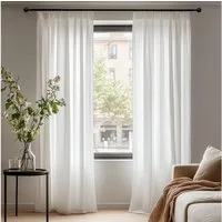 Deconovo Vorhang Halbtransparent Gardinen mit Kräuselband Voile Vorhänge für Wohnzimmer, Lichtfilterung