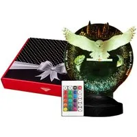 Geschenkelampe LED Nachttischlampe Hogwarts Hedwig Harry Potter Eule mit 3D Vision Nachtlicht, Leuchte 7 Farben fest integriert, Geburtstagsgeschenk für Freunde, Babys, Kinder, HP Fans, Mädchen, Junge