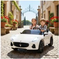 AIYAPLAY Elektro-Kinderauto 12V Kinderauto mit Fernbedienung, Belastbarkeit 60 kg, (1-tlg), für 37-96 Monate, Weiß