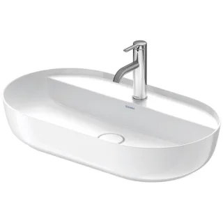 Duravit Luv Aufsatz-Waschtisch 0380700000 70x40cm, geschliffen, 1 Hahnloch, ohne Überlauf, mit Hahnlochbank, weiß