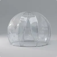 astreea Pavillon Igloo mit wetterfestem, transparentem Überzug aus PVC, (inkl. elektrisches Leuchtsystem (4W Vintage Lampen), wasserdicht und beständig bei starkem Regen, Wind und Schnee