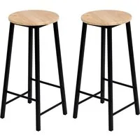 Urban Living Hocker Barhocker-Set 2 Tresenhocker Ø 30 x (H) 70 cm Bistrohocker Hochstuhl (FRIENDS), Metall (20mm), MDF (15mm)