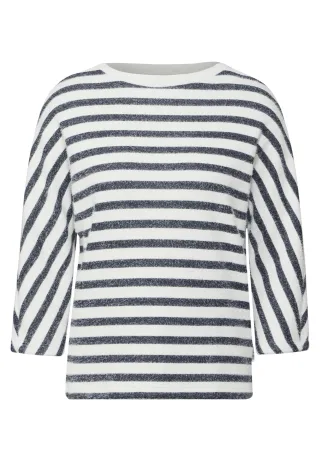 CECIL - Gestreiftes Federgarn Shirt universal blue - Gr. - M