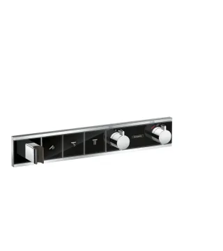 Hansgrohe Thermostat Unterputz RainSelect Fertigset 3 Verbraucher schwarz/chrom, 15356600 15356600