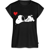 Spreadshirt T-Shirt Peanuts Snoopy Liebe Herz Love Frauen Casual T-Shirt (1-tlg)
