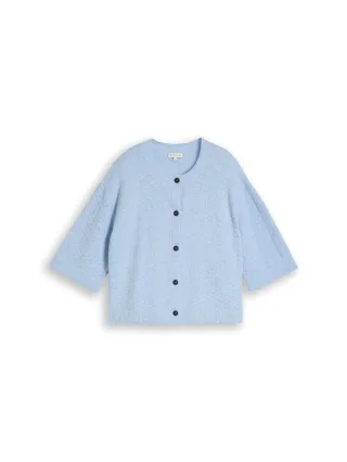 Tom Tailor - Loose Fit Cosy Cardigan Kentucky Blue Melange - Gr. - XL