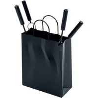 Firefix Kamingarnitur Kaminbesteck "Tasche" mit 4 Besteckteilen, schwarz, 5-teilig