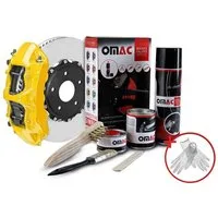 OMAC Sprühfarbe OMAC Bremssattellack California Gelb Auto Lack Set Tuning, Hitzbeständig, Starke Haftung, Einfache DIY-Anwendung