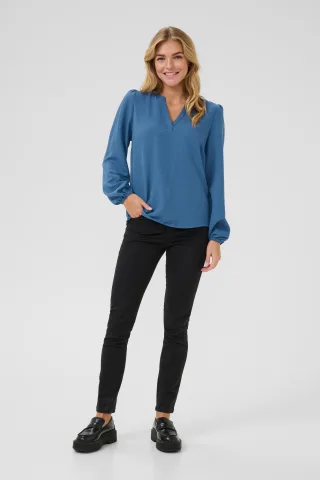 Langarm-Bluse Regular fit Ensign Blue