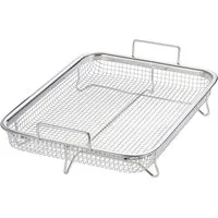 Spetebo Ofenschale Edelstahl Backofen Grillkorb mit Griffen 32x22 cm, Edelstahl, (Stück, 1-St., Grillkorb), Metall Ofen Pommesgitter Backkorb Grillgitter Gitterkorb mit Griffen