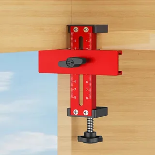 Adjustable Woodworking Cabinet Door Installation Jig Aluminum Alloy Quick Positioning 2-in-1 Device 0-75mm Thickness 15-