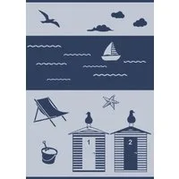 ROSS Geschirrtuch, maritim, Strandidylle mit Strandhäusern