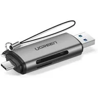 UGREEN SD / Micro SD Kartenleser für USB 3.0 / USB Typ C 3.0 Adapter grau USB-Adapter