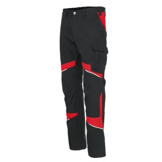 KÜBLER ACTIVIQ cotton+ Damenhose schwarz/mittelrot 54 - 2550 3421-9955-54