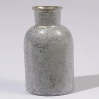 Kaemingk Dekovase Vase Glas Eisfinish satin silber Ø4 cm H8 cm