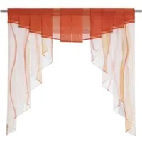 Joyswahl Scheibengardine (1 St), Stangendurchzug, transparent, Tunnelzug Voile Kurzstore,für Kleinfenster, Wellen Druck