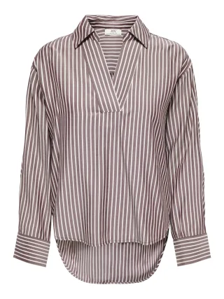 JDY - JDYAMONIA L/S V-NECK TOP WVN Catawba Grape - Gr. - M