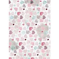 Heyda Motivpapier HEYDA 204772741 Motivkarton Herzen groß A4 (21 x31 cm inkl.