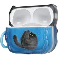kwmobile Kopfhörer-Schutzhülle In-Ear Kopfhörer Case für Apple Airpods Pro 3, Hülle mit Karabiner - Headphones Case - Pilates Katze Design