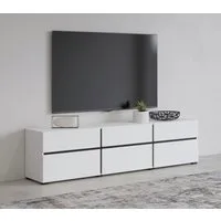OTTO home Lowboard Cross, moderne grifflose TV-Kommode,3 Klappen/3 Schubkästen, Breite 180 cm, TV-Schrank mit viel Stauraum, TV-Board