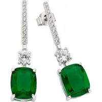 Firetti Paar Ohrstecker Schmuck Geschenk Silber 925 Ohrschmuck Ohrringe Stäbchen Oktagon, mit Glasstein, Zirkonia (synth)