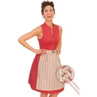 Alpenwahnsinn Dirndl Retro Dirndl 2tlg. - ROSENROT - rot