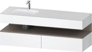 Duravit Qatego Einbauwaschtisch mit Konsolenwaschtischunterbau Weiß Matt 1600x500x600 mm - QA4795043 QA4795043180010