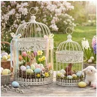 Ambiente Haus Vogelkäfig, 2er Set Outdoor geeignet, aus pulverbeschichtetem Metall